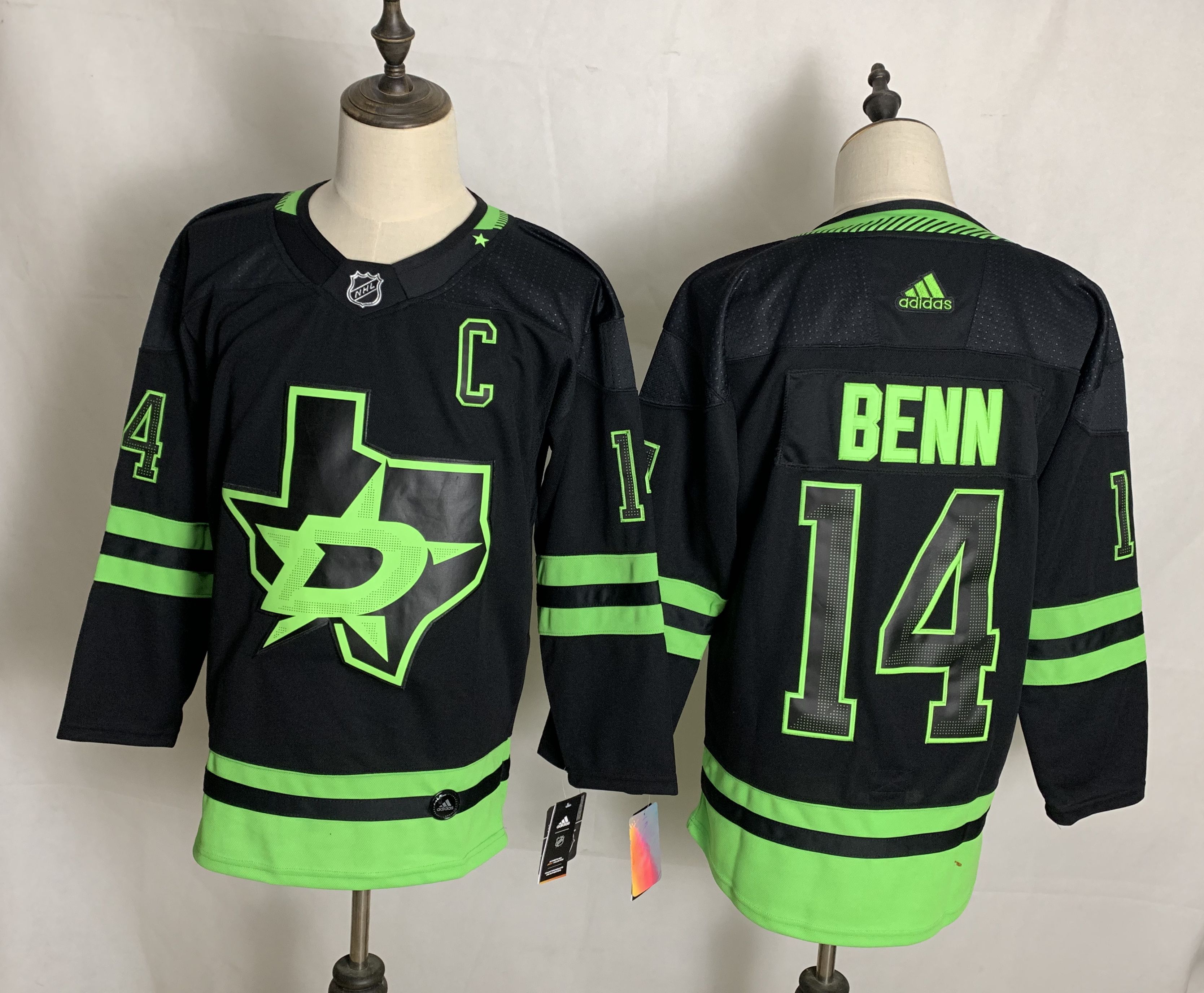 Men Dallas Stars #14 Benn Black Authentic Stitched 2020 Adidias NHL Jersey->minnesota wild->NHL Jersey